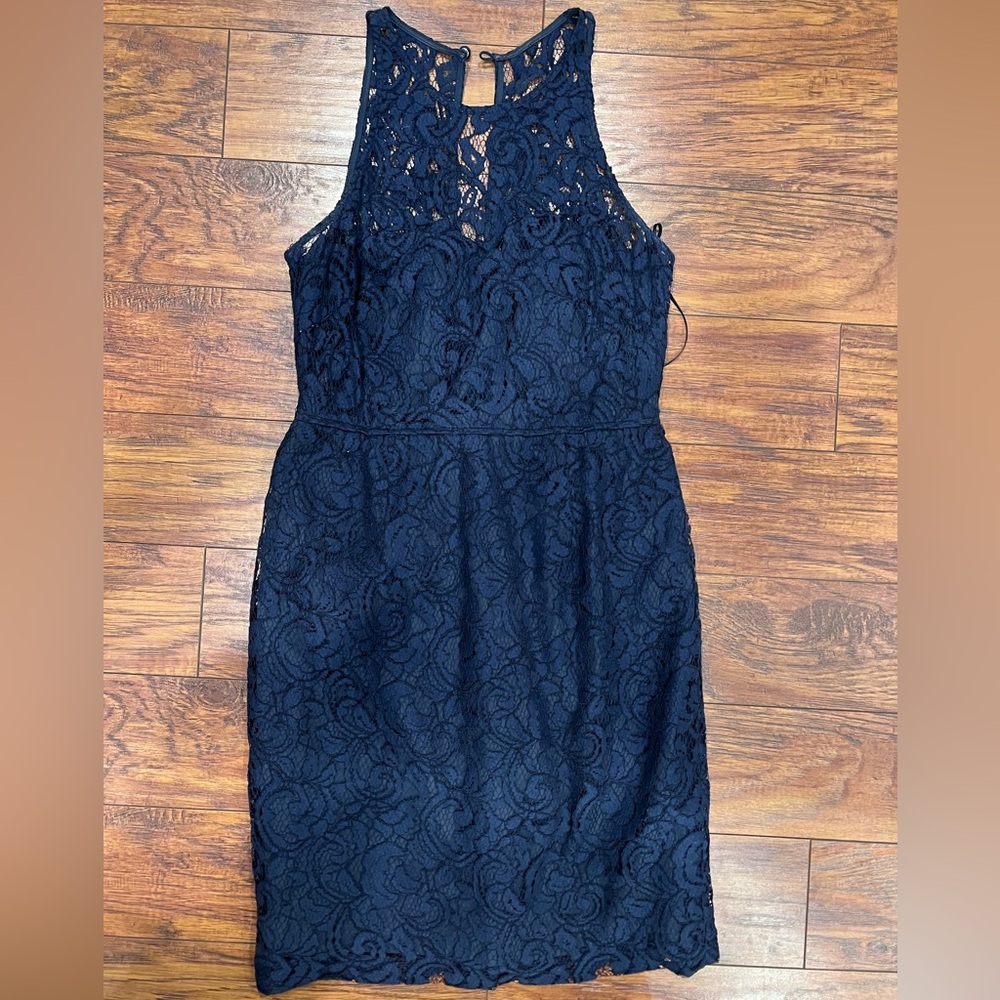 J. Crew Blue Halter Sheath Midi Dress
